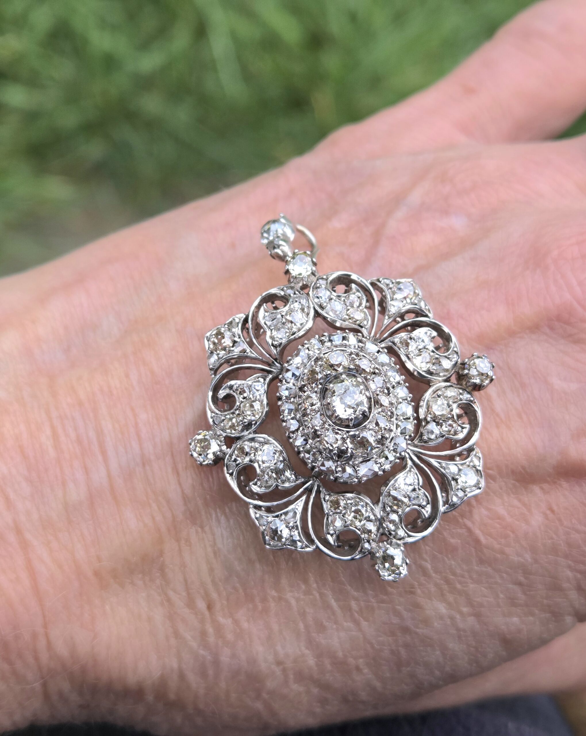 Victorian era, exceptional Old Cut Diamond Pendant. - Image 4