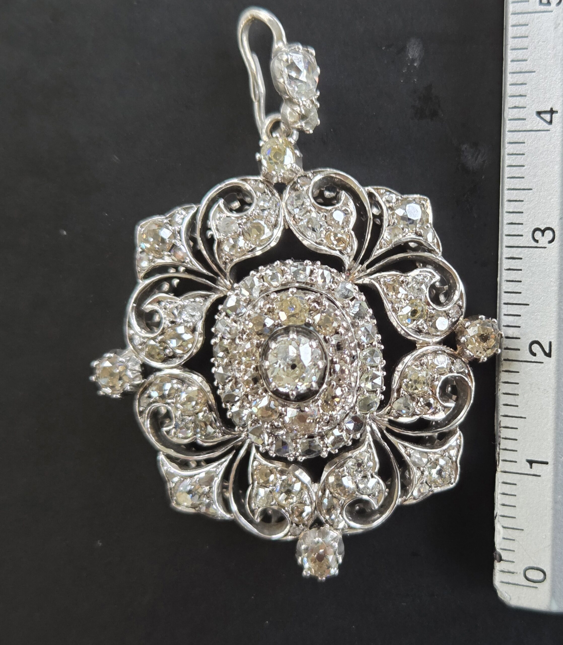 Victorian era, exceptional Old Cut Diamond Pendant. - Image 5