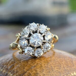 GORGEOUS! 2ct Old cut Diamond Cluster ring.