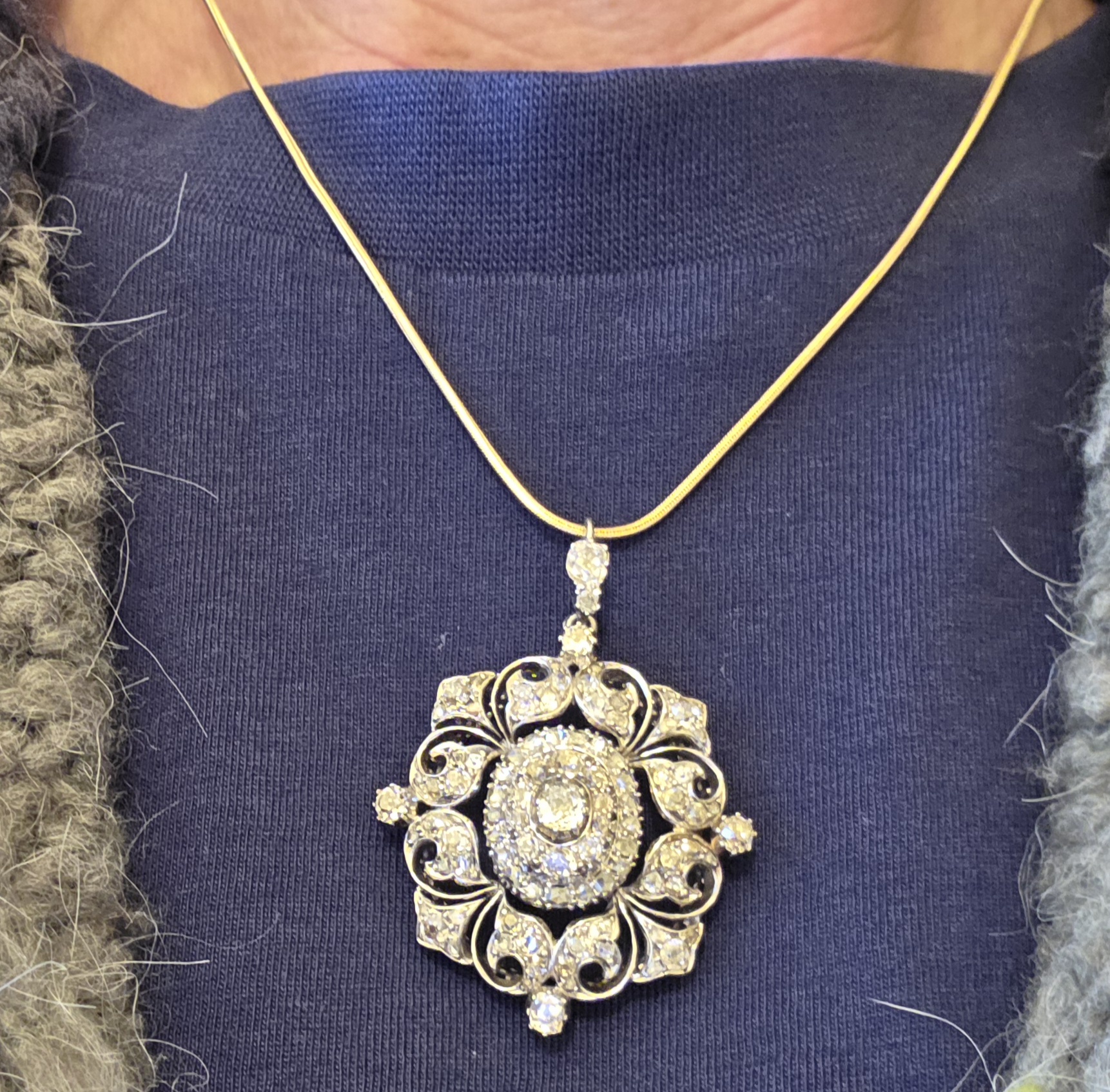 Victorian era, exceptional Old Cut Diamond Pendant. - Image 8