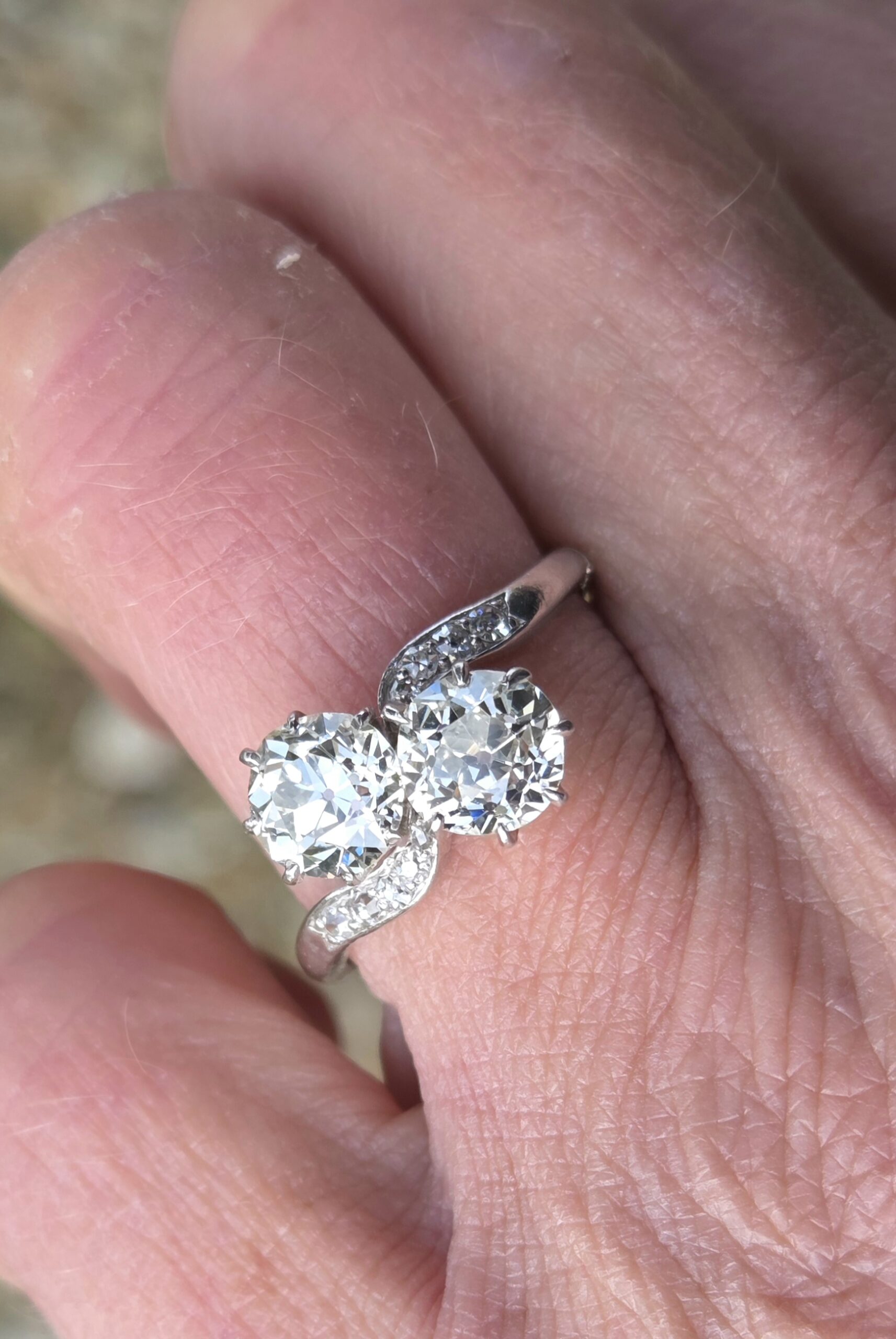 SOLD. An Exceptional Toi et Moi, 2 stone Diamond ring. - Image 13