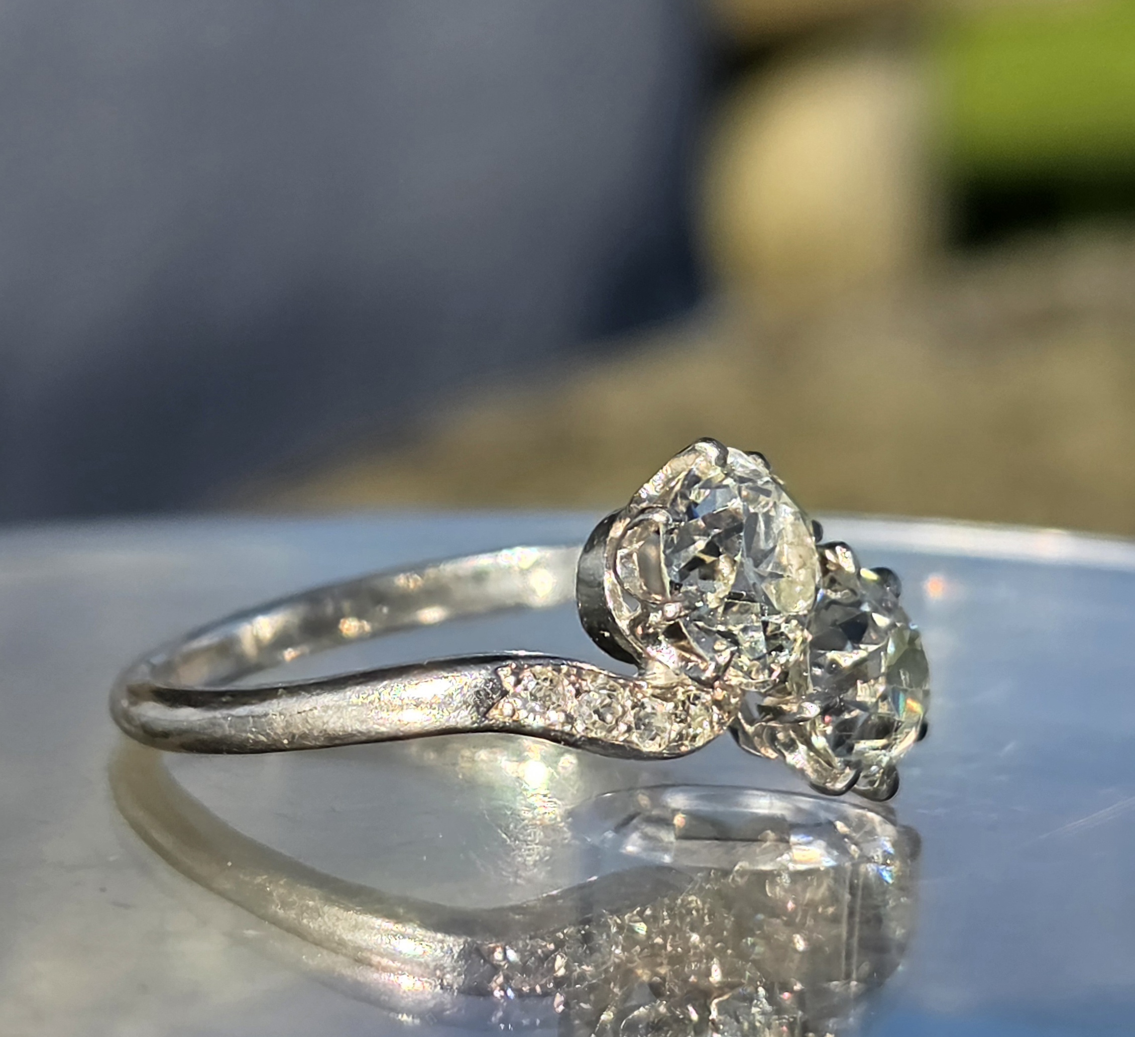 SOLD. An Exceptional Toi et Moi, 2 stone Diamond ring. - Image 11