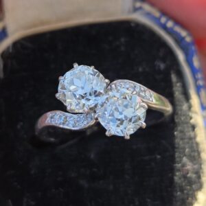 SOLD. An Exceptional Toi et Moi, 2 stone Diamond ring.