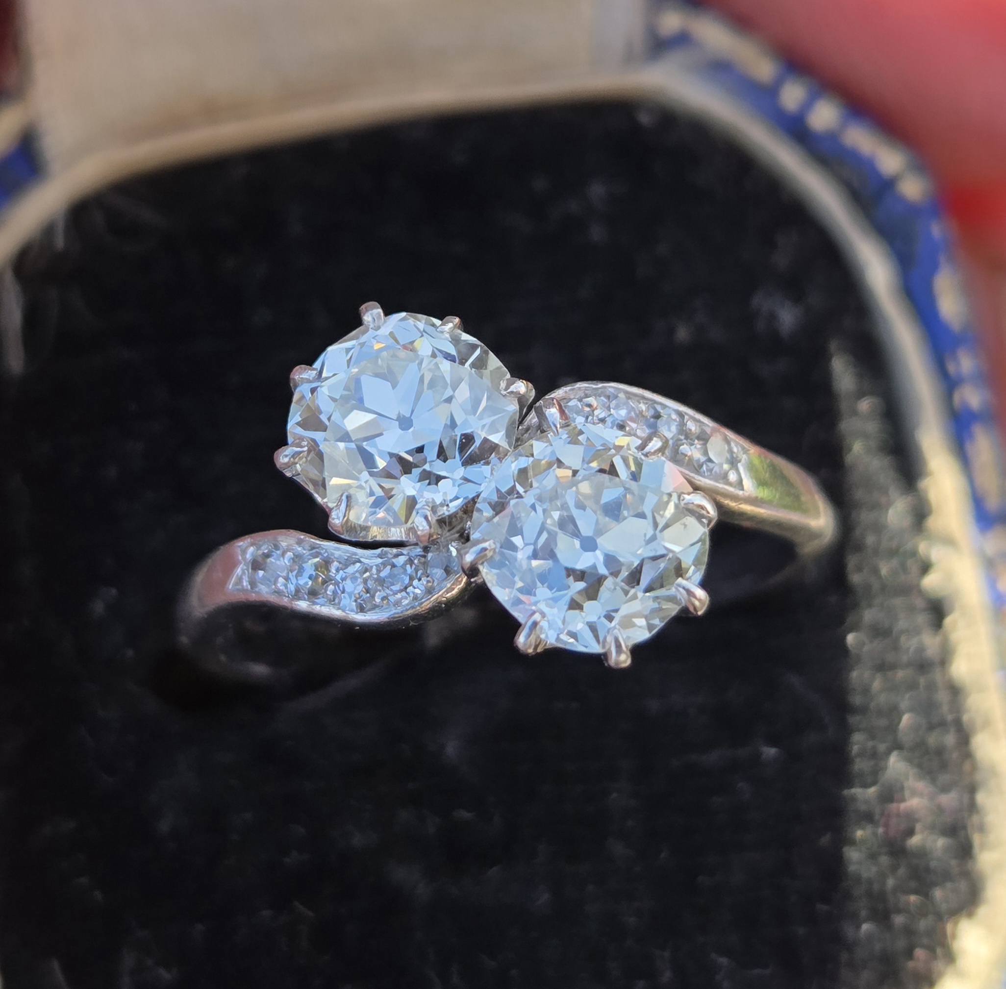 SOLD. An Exceptional Toi et Moi, 2 stone Diamond ring.