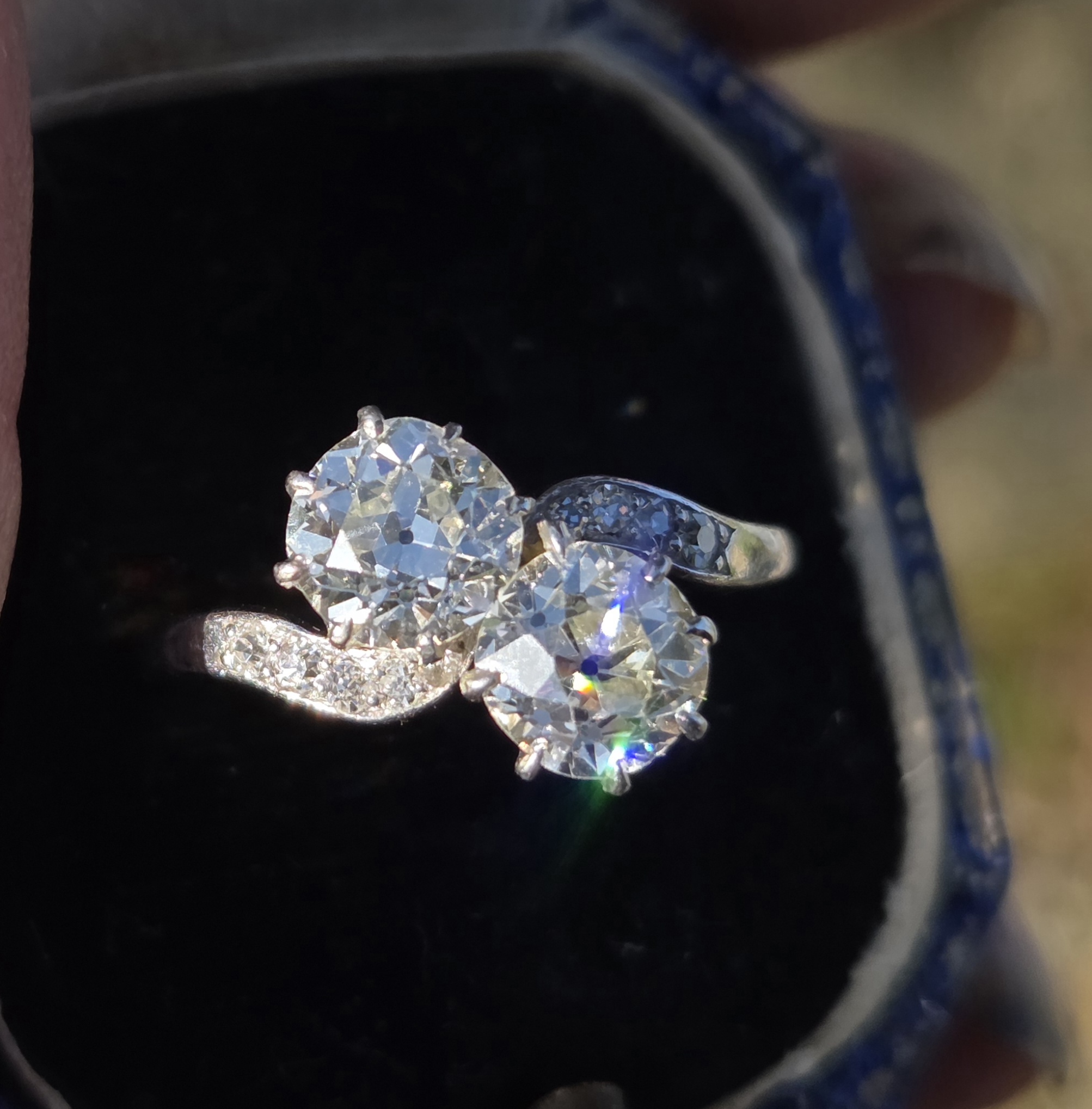 SOLD. An Exceptional Toi et Moi, 2 stone Diamond ring. - Image 5