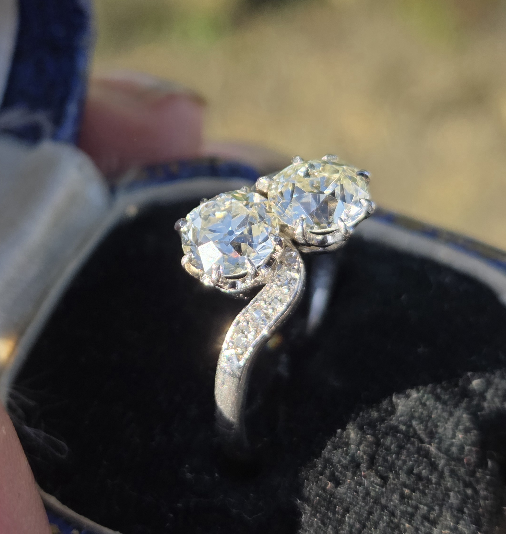 SOLD. An Exceptional Toi et Moi, 2 stone Diamond ring. - Image 6