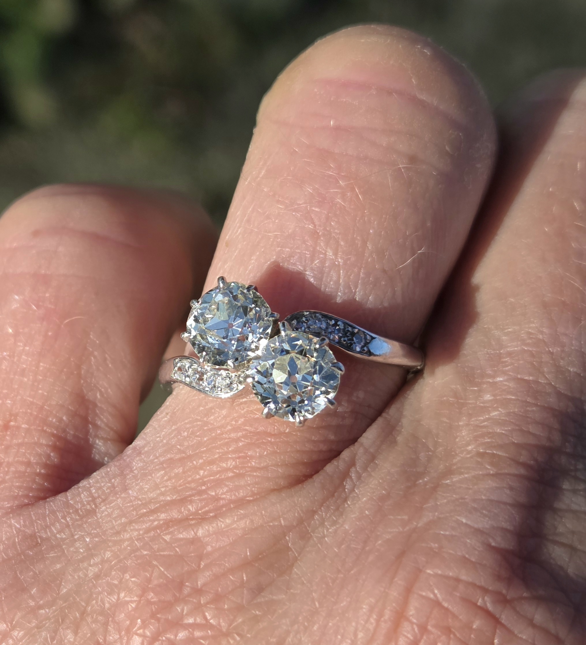 SOLD. An Exceptional Toi et Moi, 2 stone Diamond ring. - Image 9