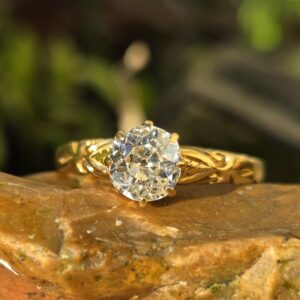 SOLD. Victorian 18ct gold Old cut diamond Solitaire