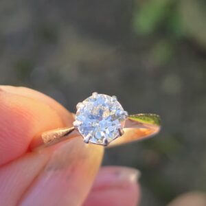 SOLD. Old European cut Diamond solitaire ring