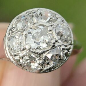 Handmade Old Mine cut Diamond cluster ring