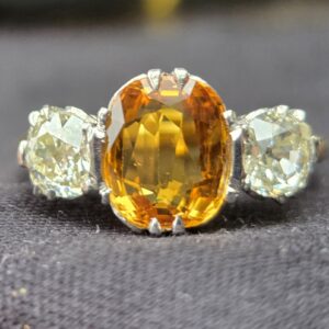 A Rare and Unusual Sapphire & Diamond Trilogy ring.