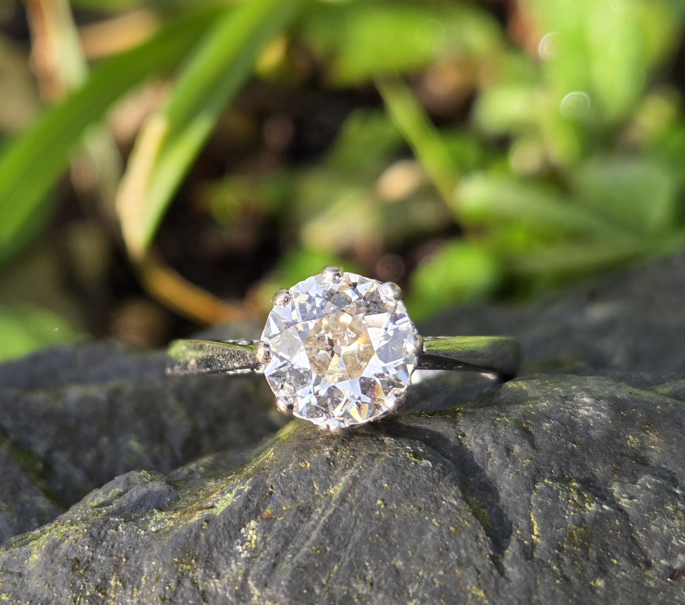 2ct OLD CUT Solitaire ring. - Image 8