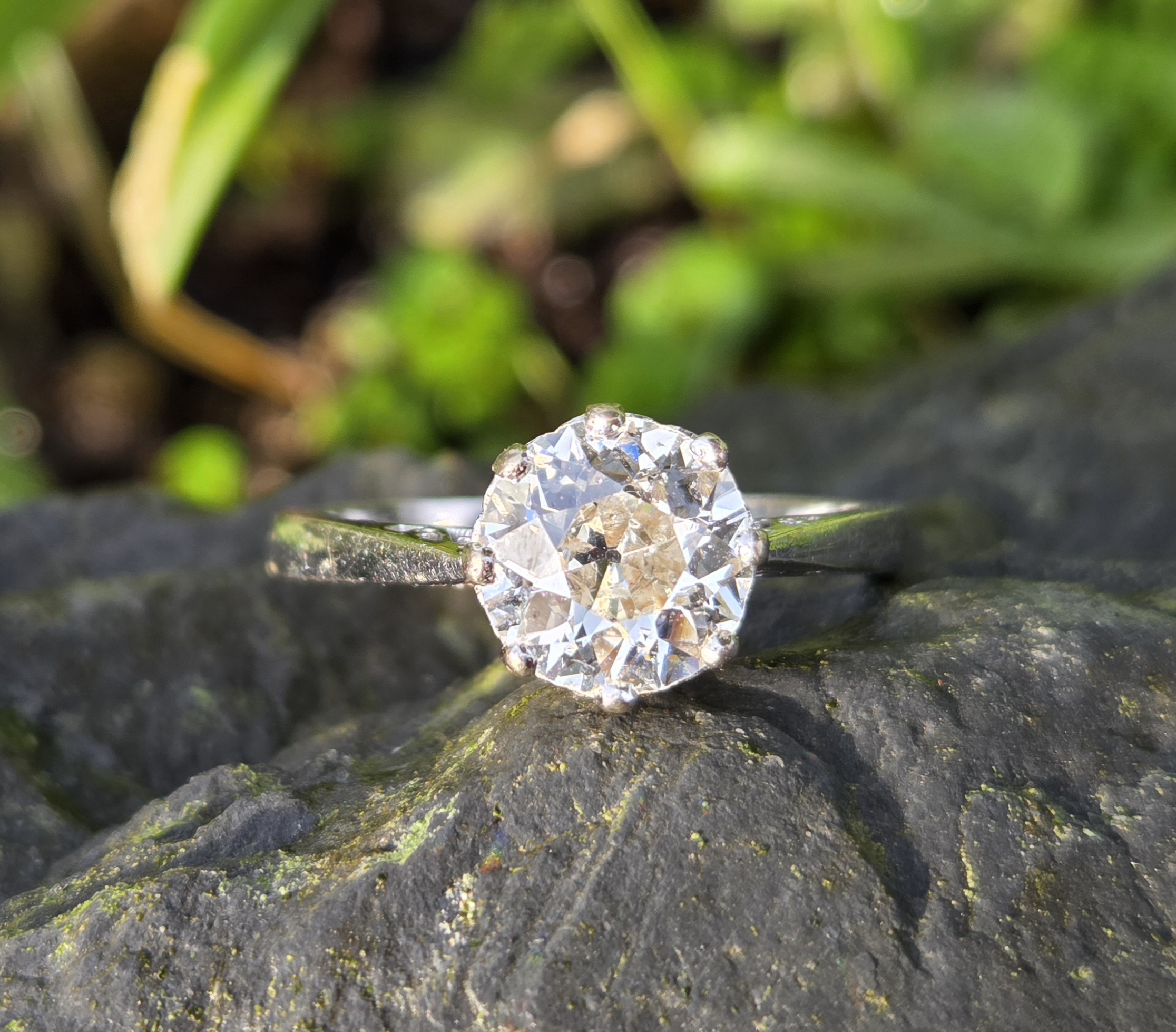 2ct OLD CUT Solitaire ring. - Image 9