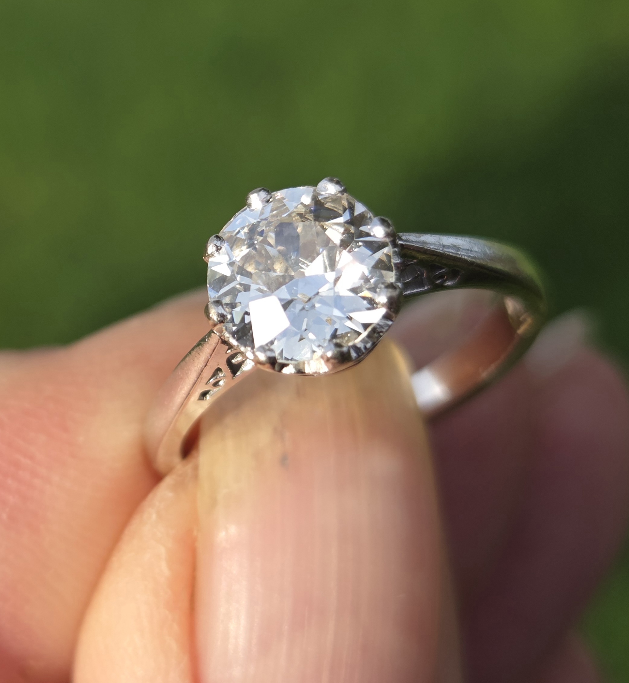 2ct OLD CUT Solitaire ring. - Image 11