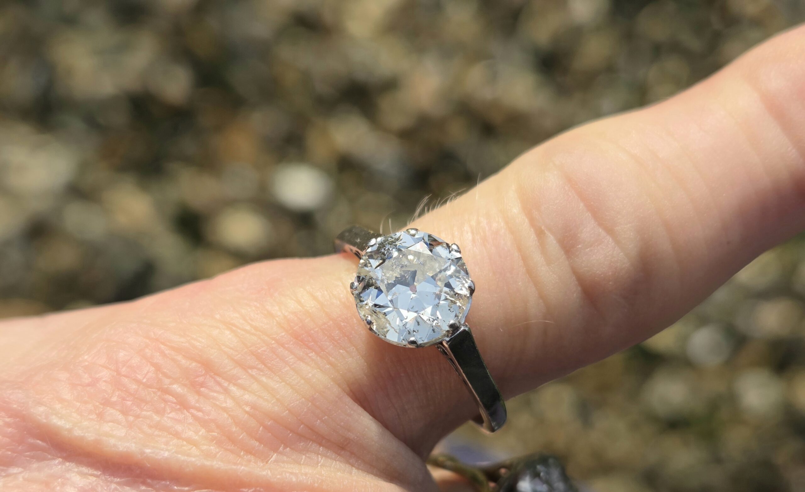 2ct OLD CUT Solitaire ring. - Image 6