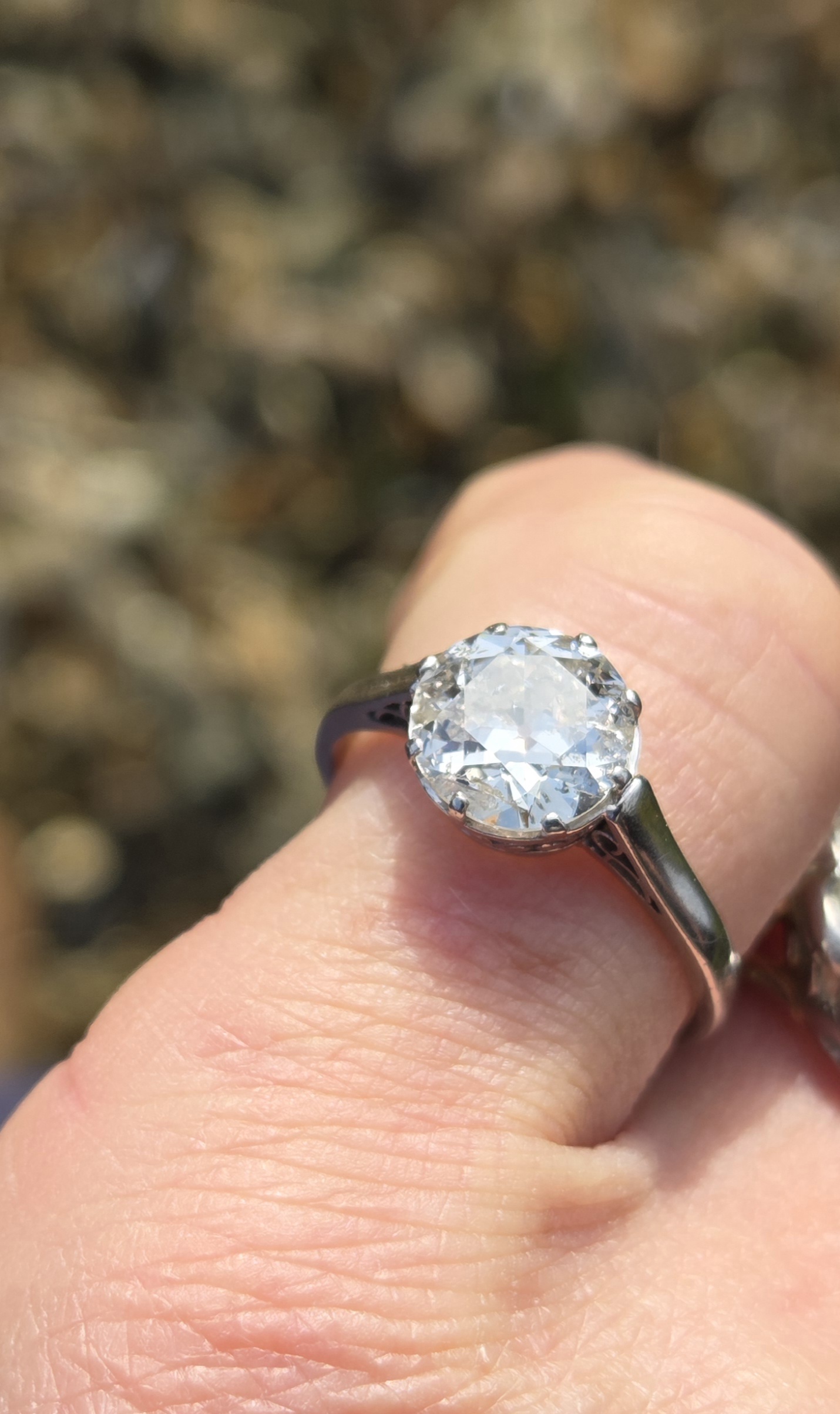 2ct OLD CUT Solitaire ring. - Image 4