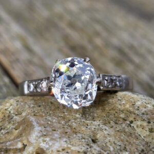Antique Old Mine cut Diamond Solitaire 1.65ct