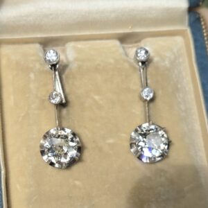 Important Earrings!! 4.60ct Old Cut Diamonds.