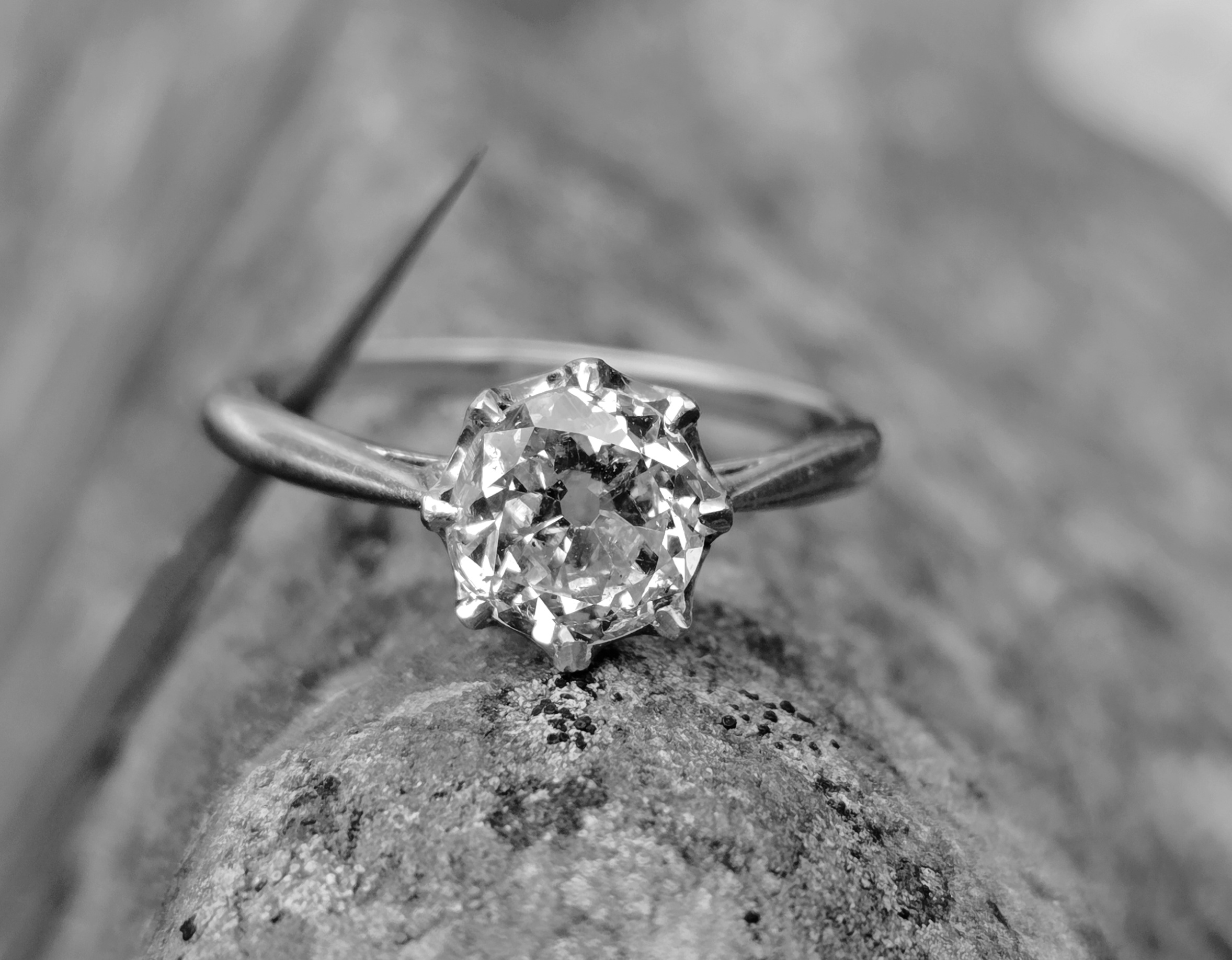 Lovely Old Mine cut Solitaire ring. - Image 10