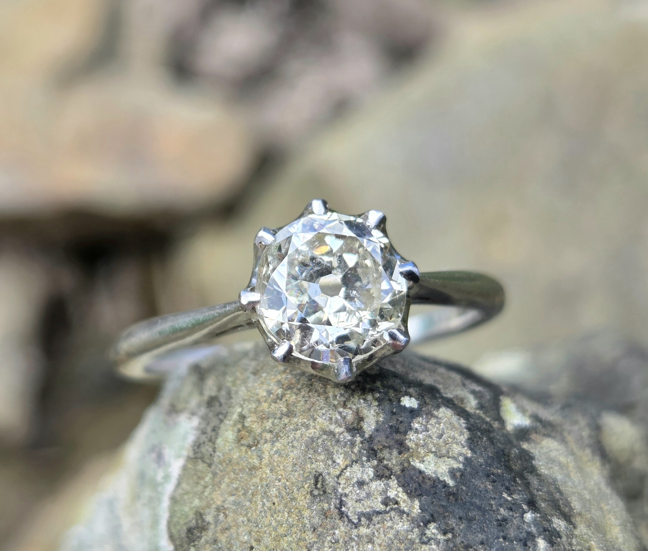 Lovely Old Mine cut Solitaire ring. - Image 11
