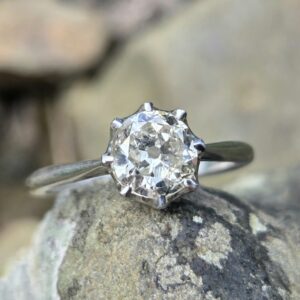 Lovely Old Mine cut Solitaire ring.