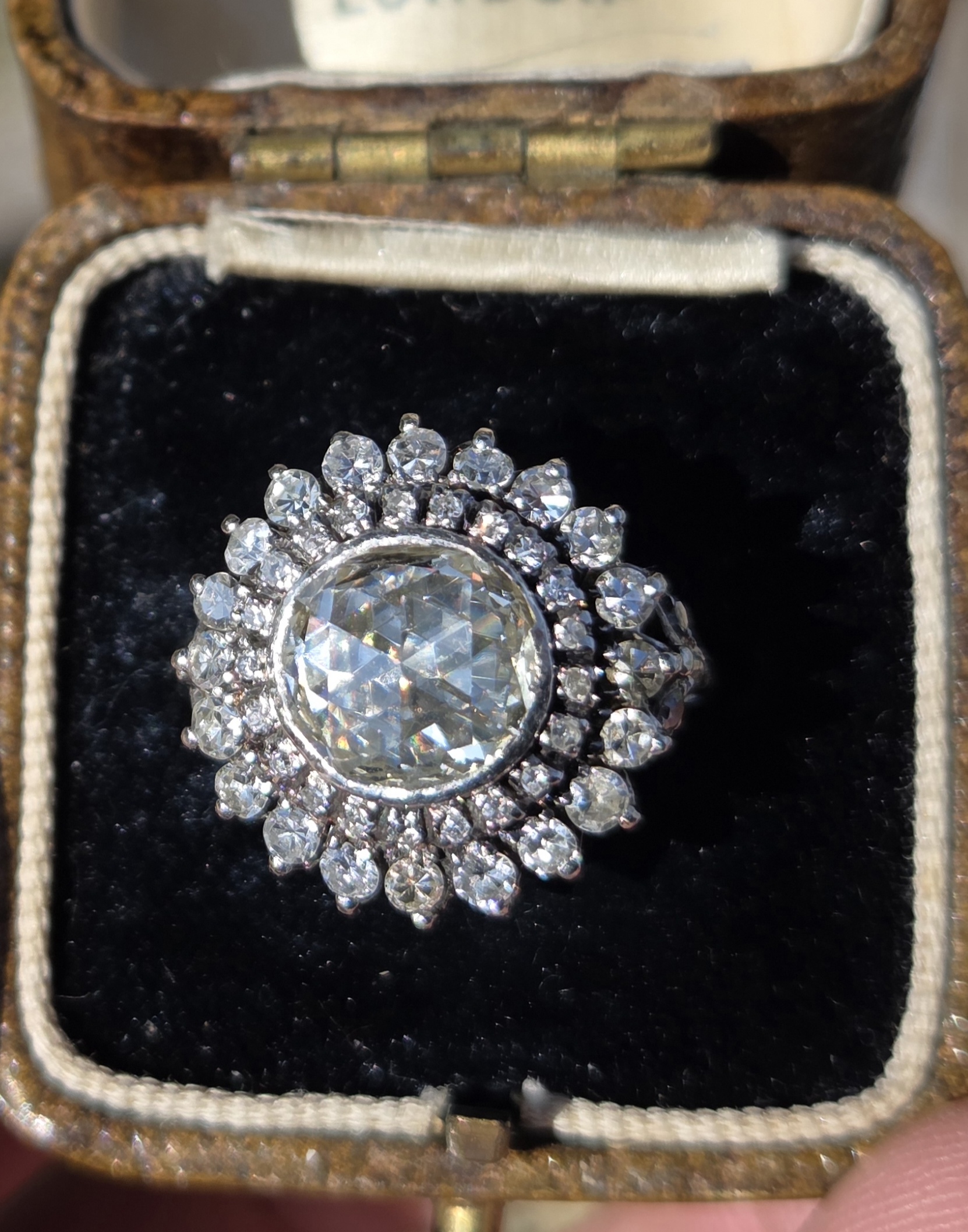 Just look at the Rose cut Diamond Cocktail cluster ring - Image 2