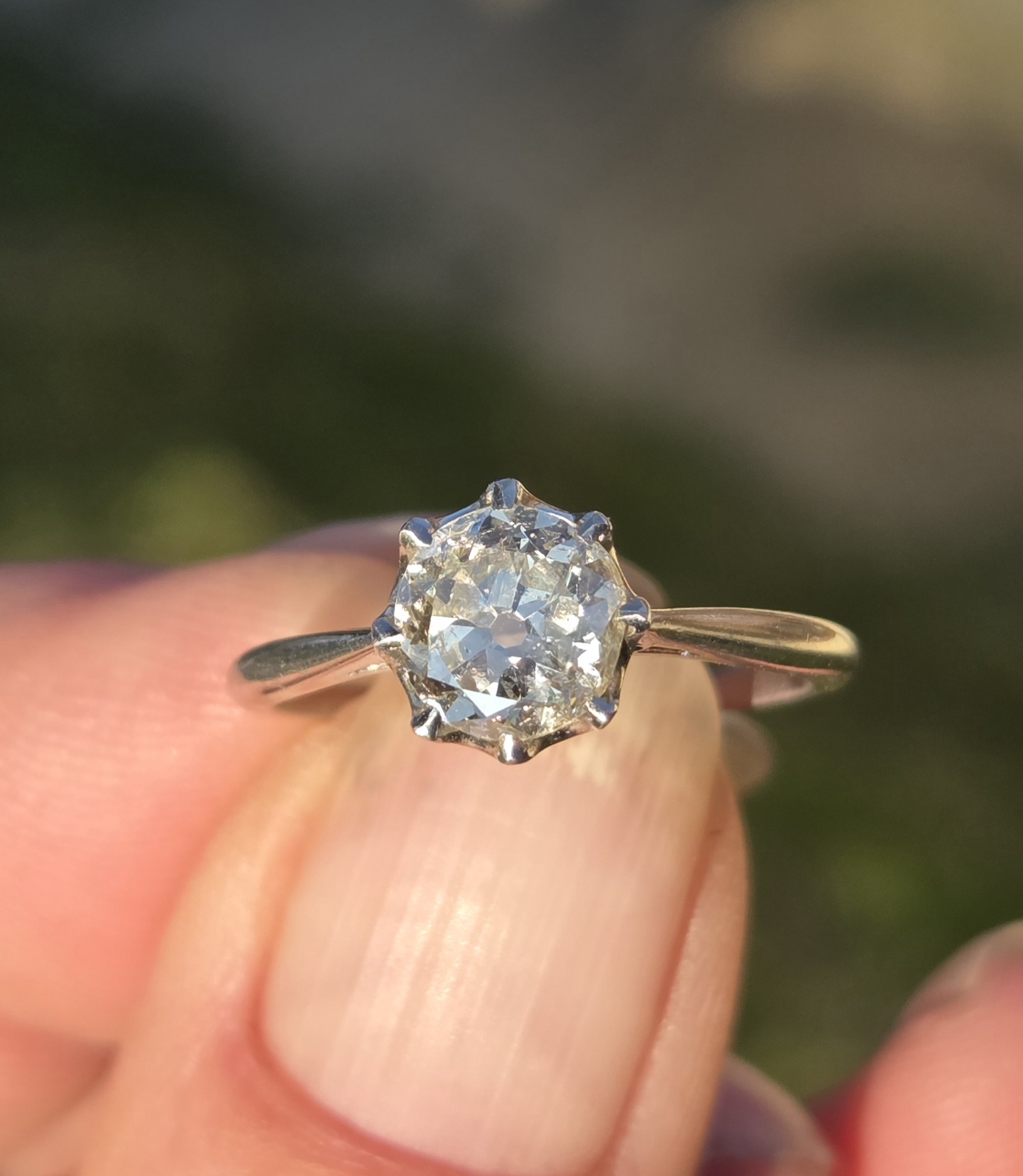 Lovely Old Mine cut Solitaire ring. - Image 9