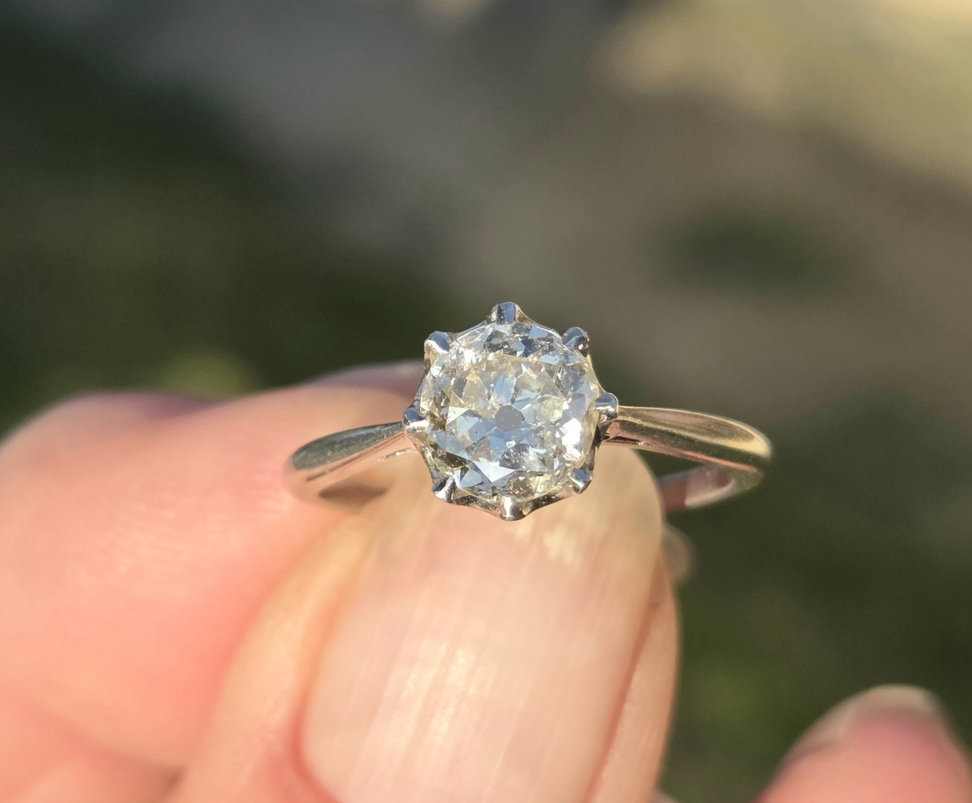 Lovely Old Mine cut Solitaire ring. - Image 8