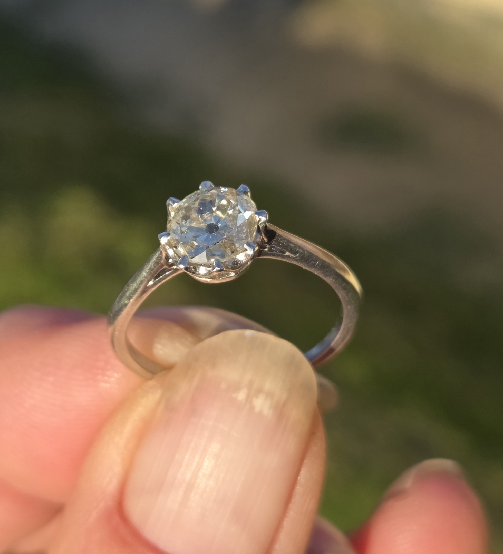 Lovely Old Mine cut Solitaire ring. - Image 5