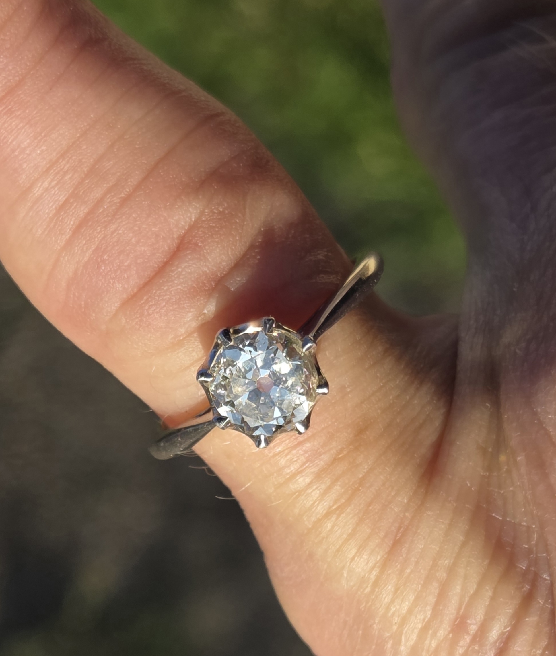 Lovely Old Mine cut Solitaire ring. - Image 6