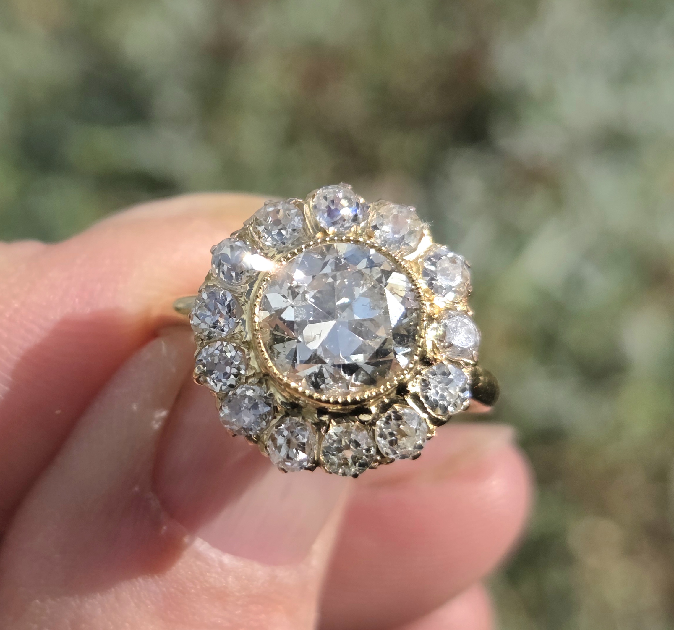 SOLD An Exceptional Victorian Old Cut Diamond Cluster Ring Fine 