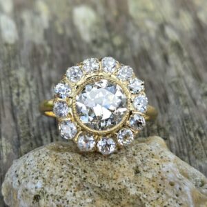 An Exceptional Victorian Old Cut Diamond Cluster ring.
