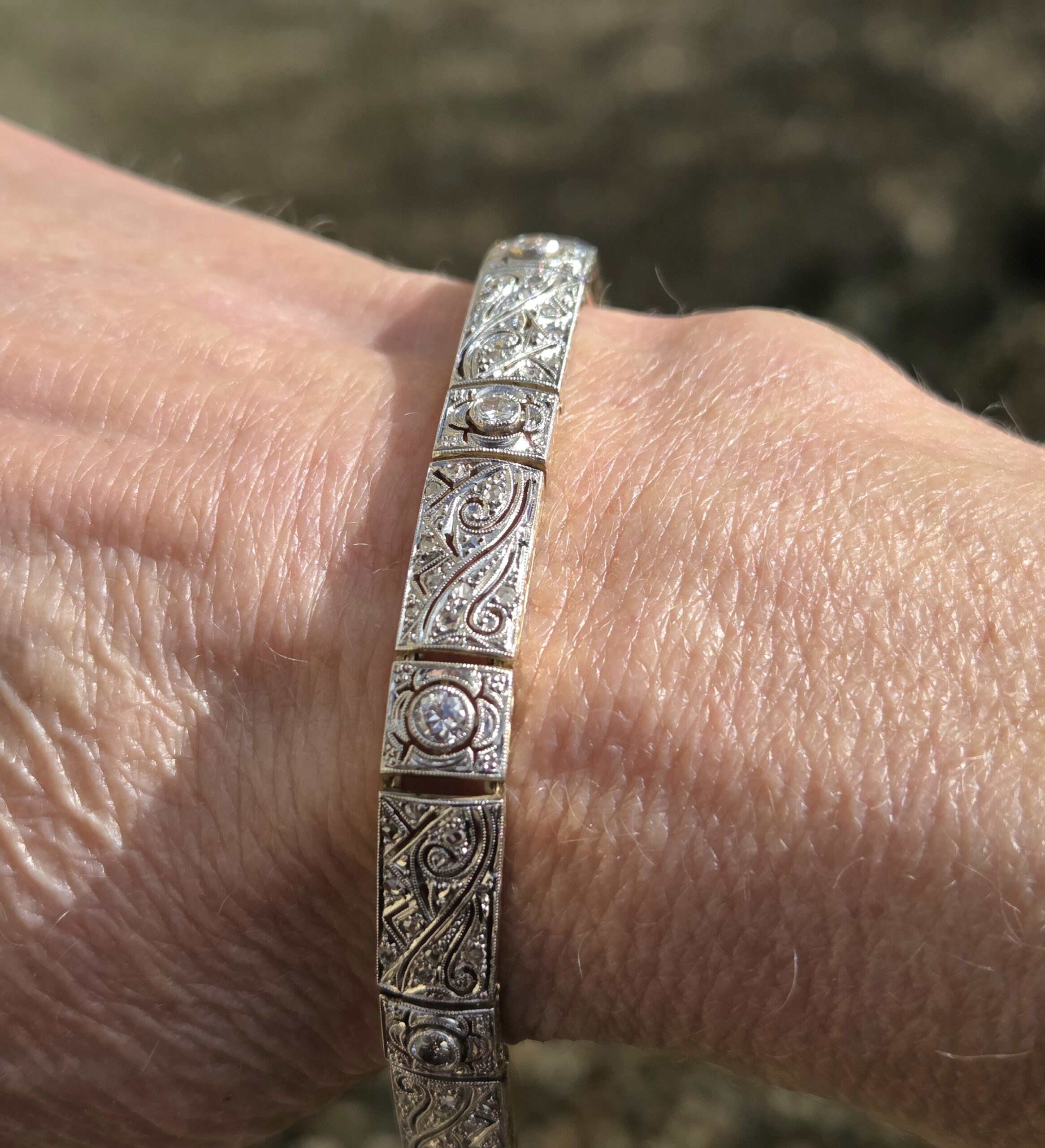 Love this Edwardian old cut Diamond bracelet. - Image 2