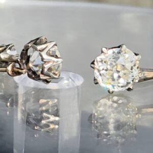 Gorgeous Old Mine cut Double diamond earrings