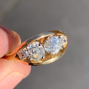 Quirky & Unusual! 4 stone Old Mine cut Diamond ring