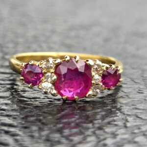 Burma Ruby & Old Cut Diamond ring
