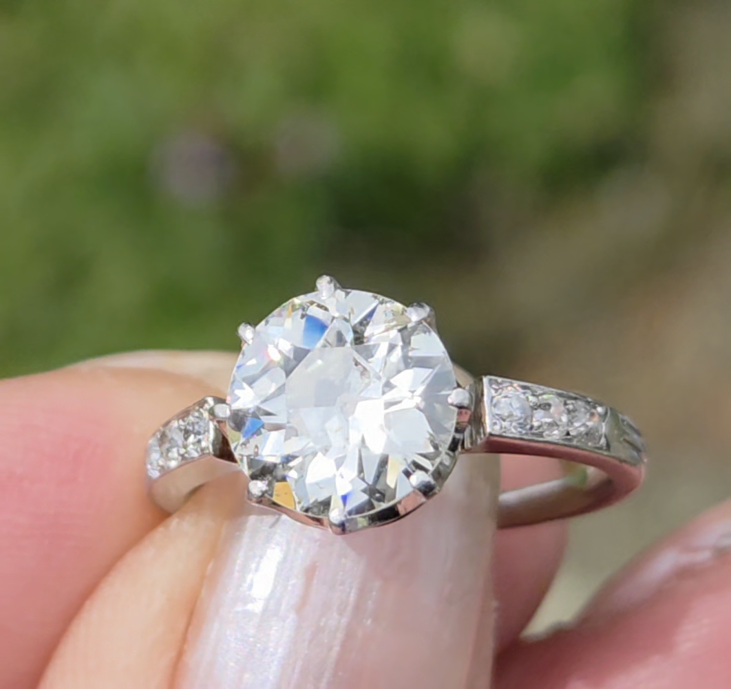 2.50ct Old European cut Diamond Solitaire - Image 6