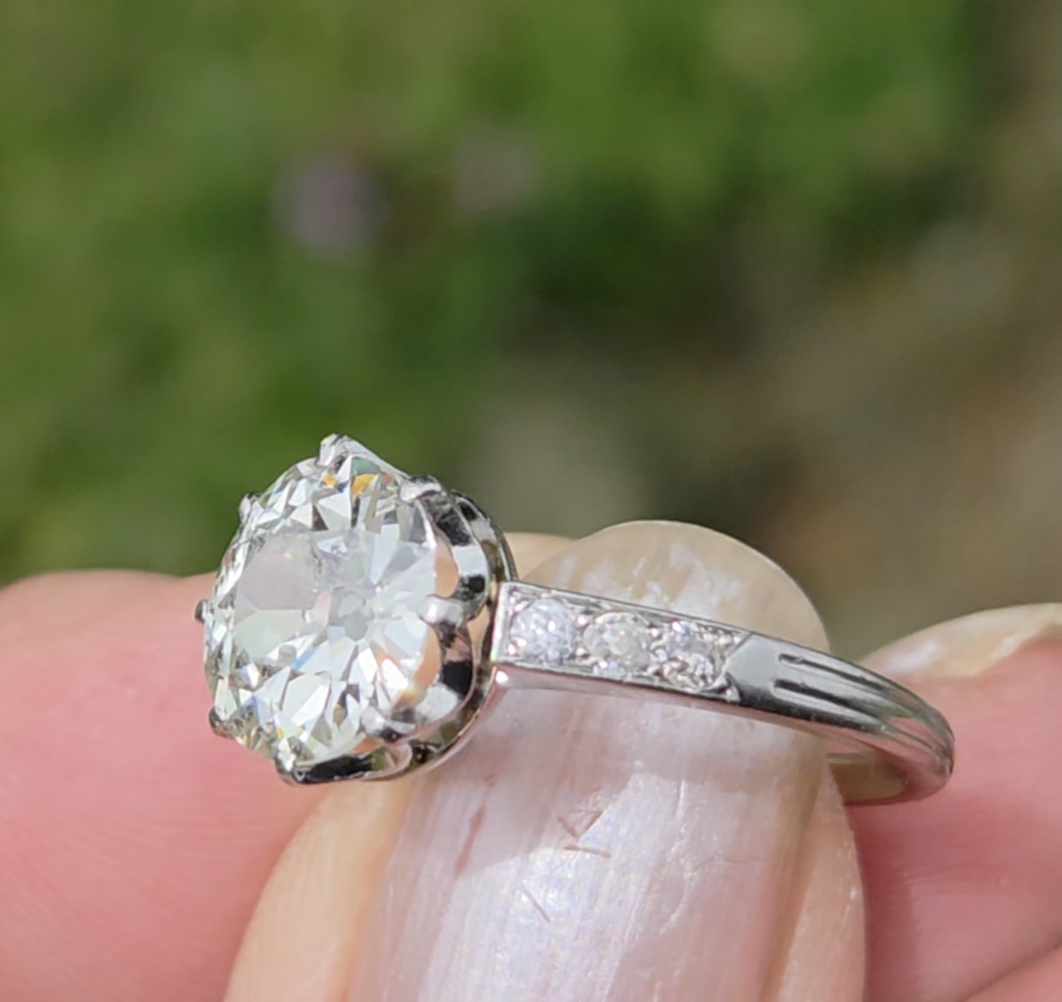 2.50ct Old European cut Diamond Solitaire - Image 5