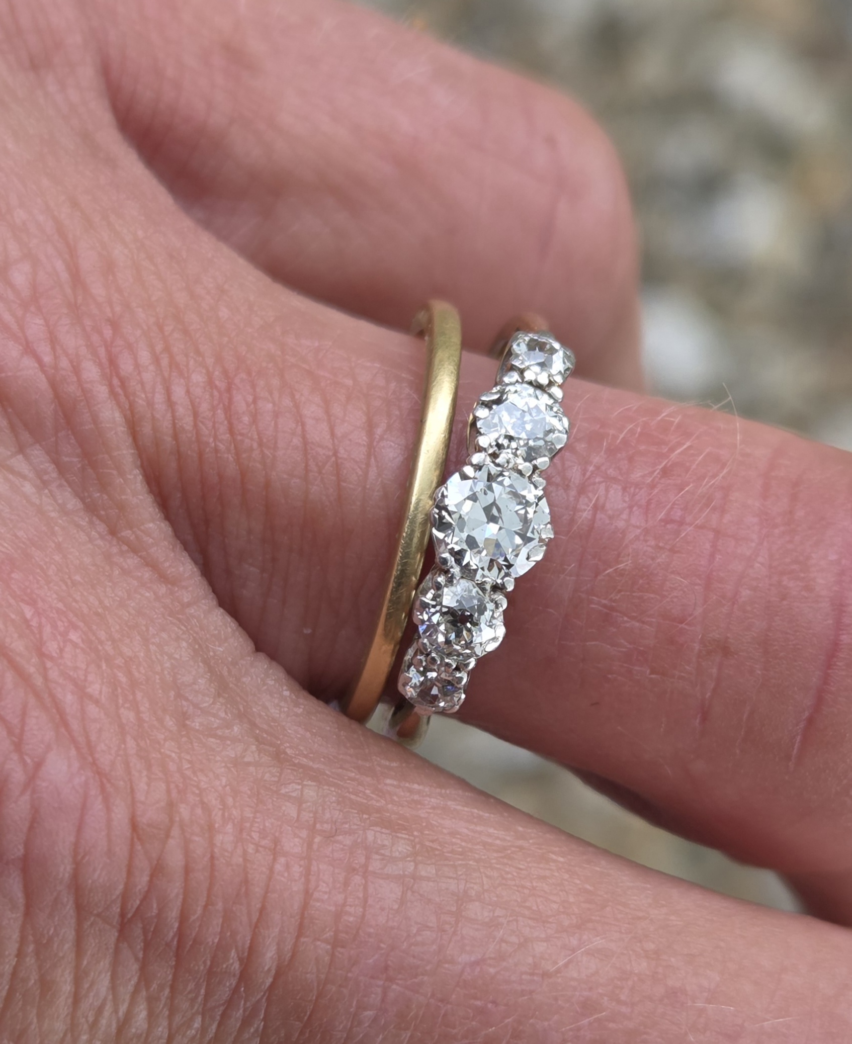 Classic SOLD. 5 stone Old cut Diamond Eternity ring - Image 7