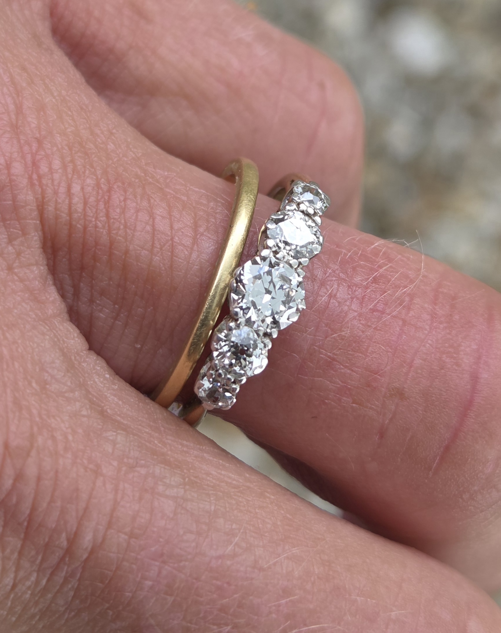 Classic SOLD. 5 stone Old cut Diamond Eternity ring - Image 5
