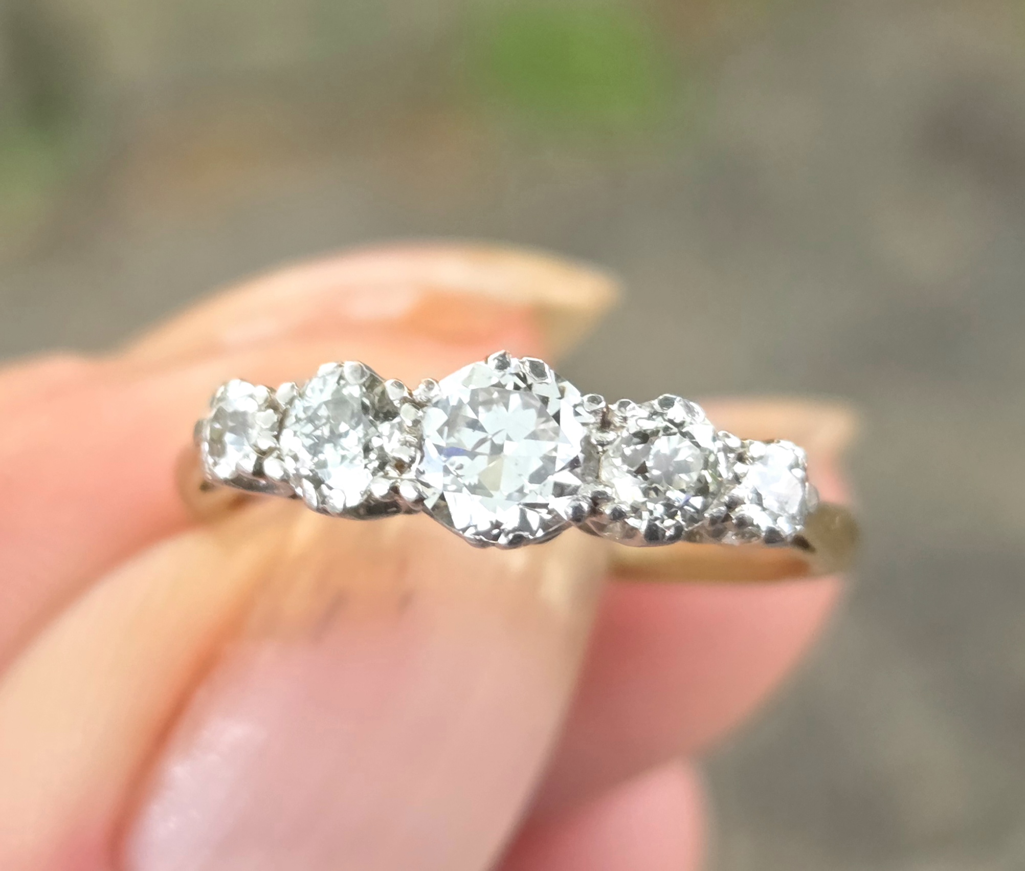 Classic SOLD. 5 stone Old cut Diamond Eternity ring - Image 3
