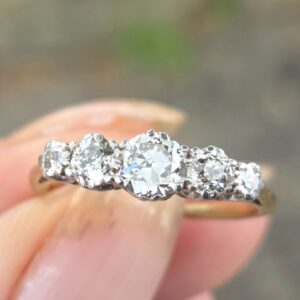 Classic 5 stone Old cut Diamond Eternity ring