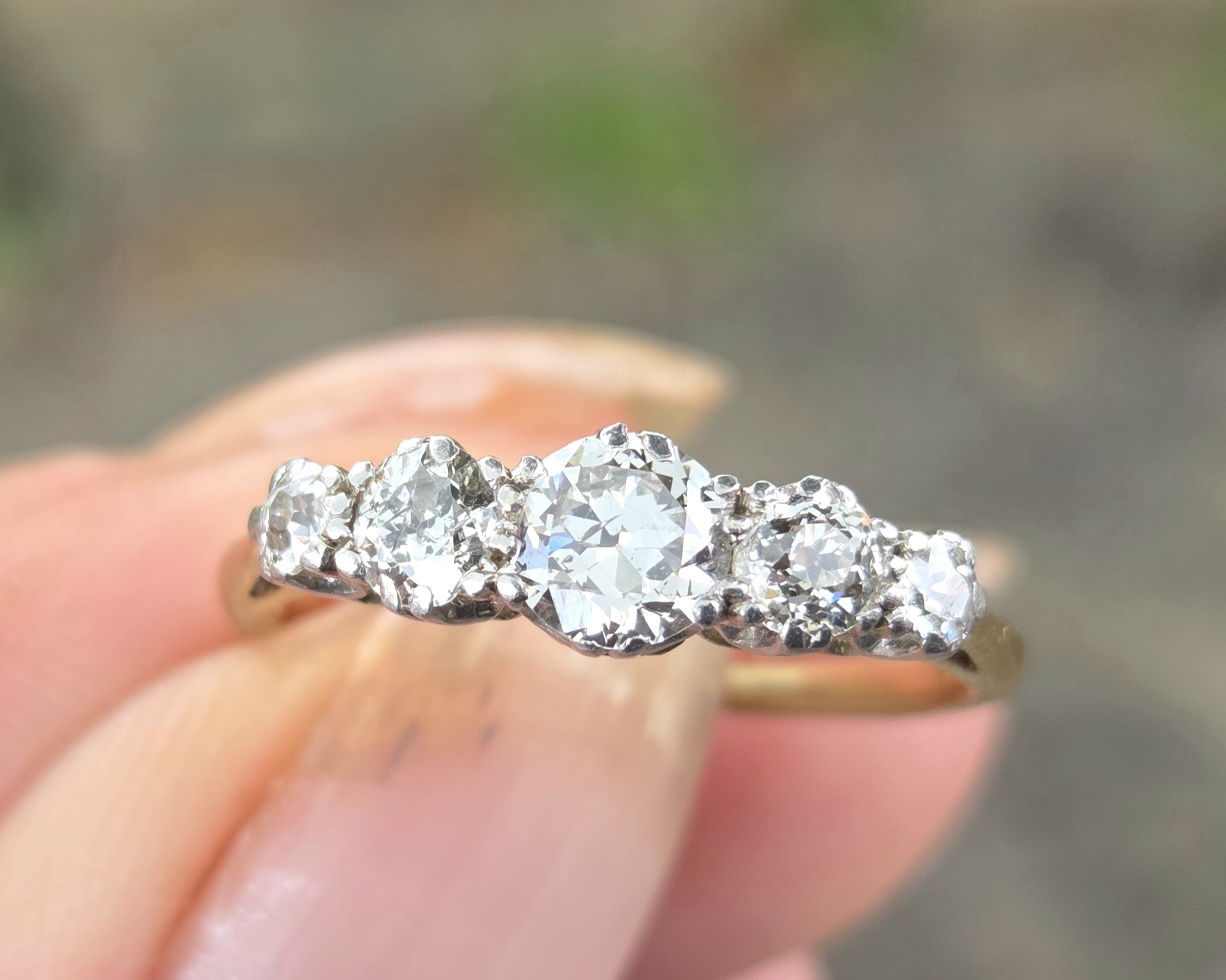 Classic SOLD. 5 stone Old cut Diamond Eternity ring