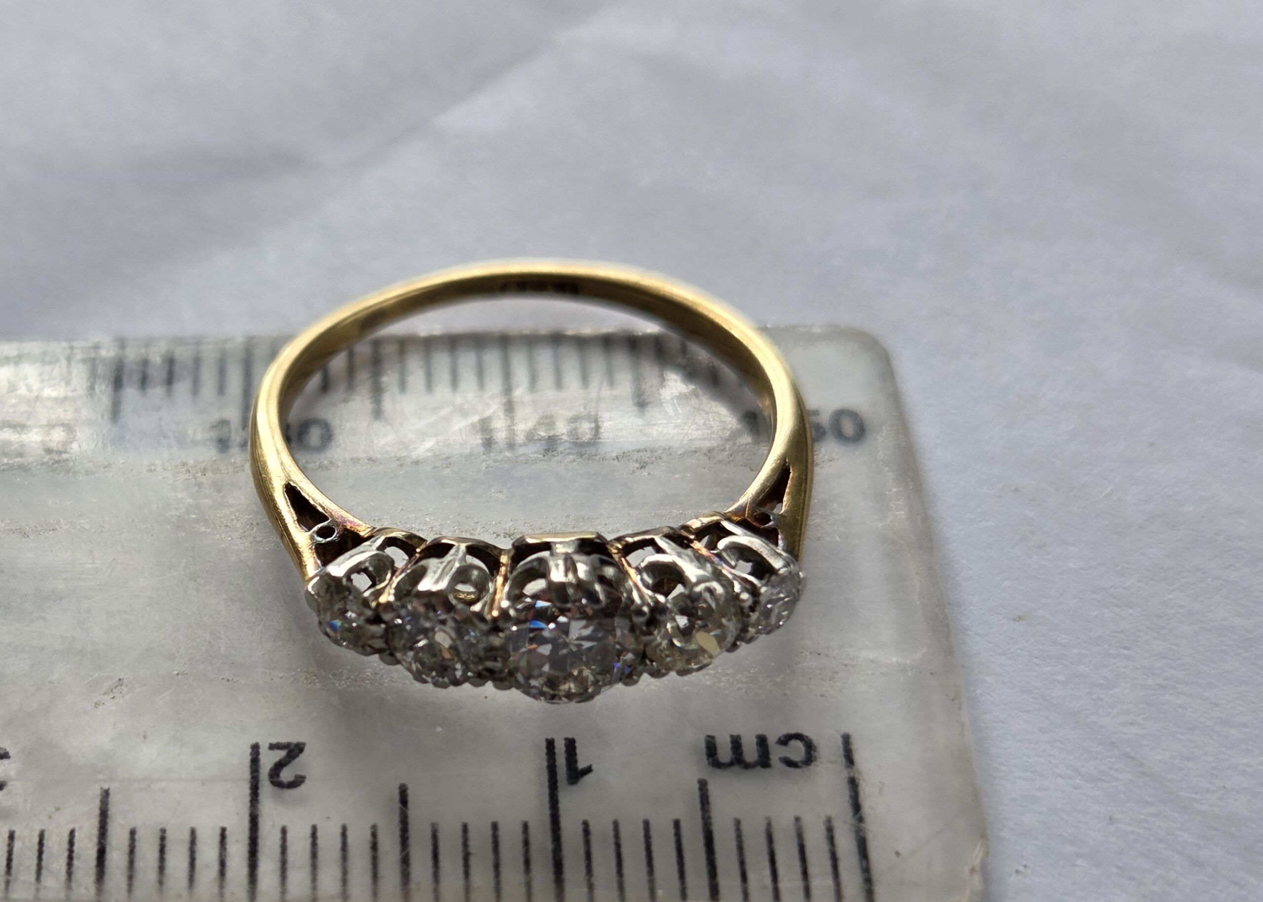 Classic SOLD. 5 stone Old cut Diamond Eternity ring - Image 8