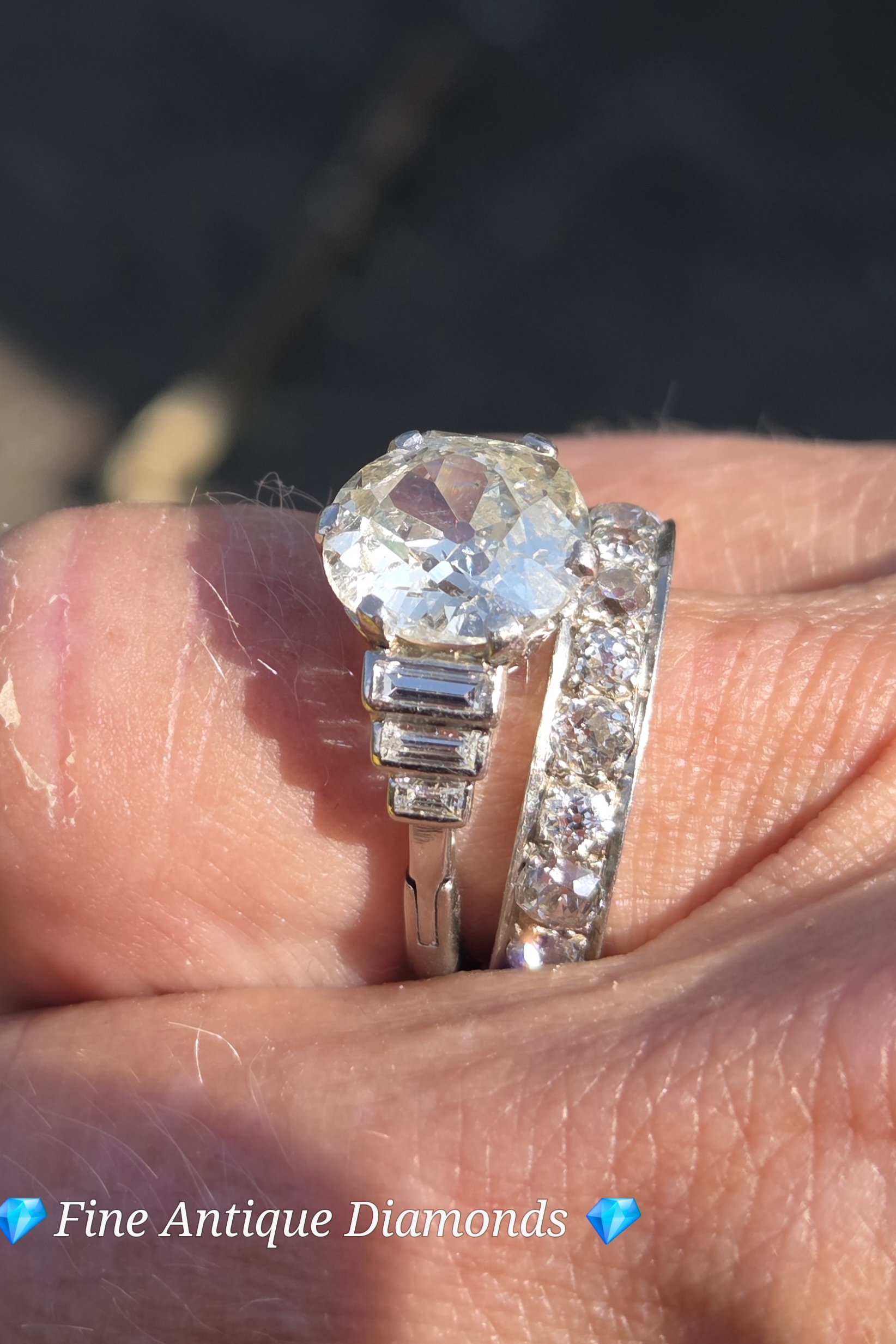 RESERVED. A Show stopper! Old cut Diamond solitaire! - Image 6