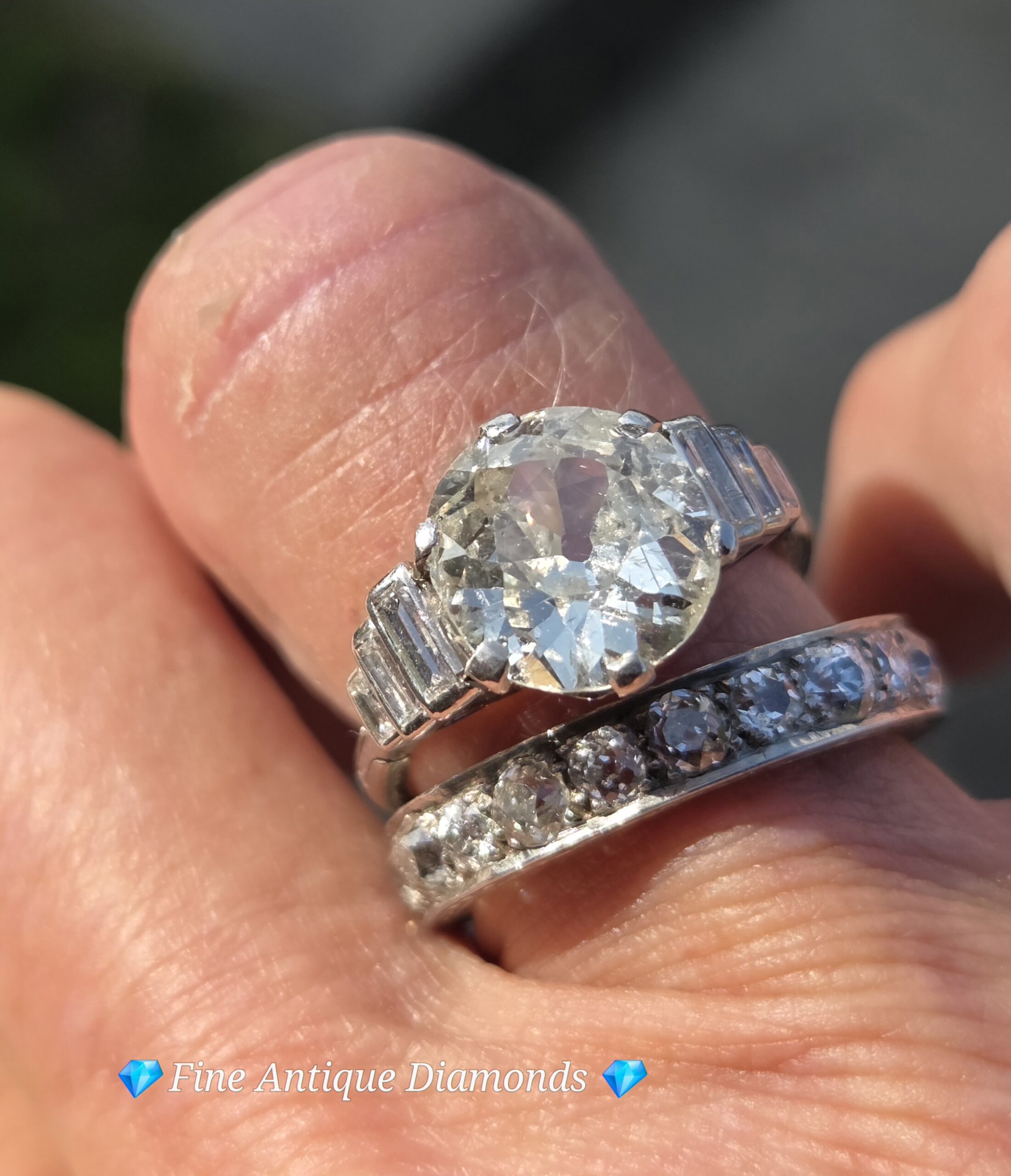 RESERVED. A Show stopper! Old cut Diamond solitaire! - Image 8