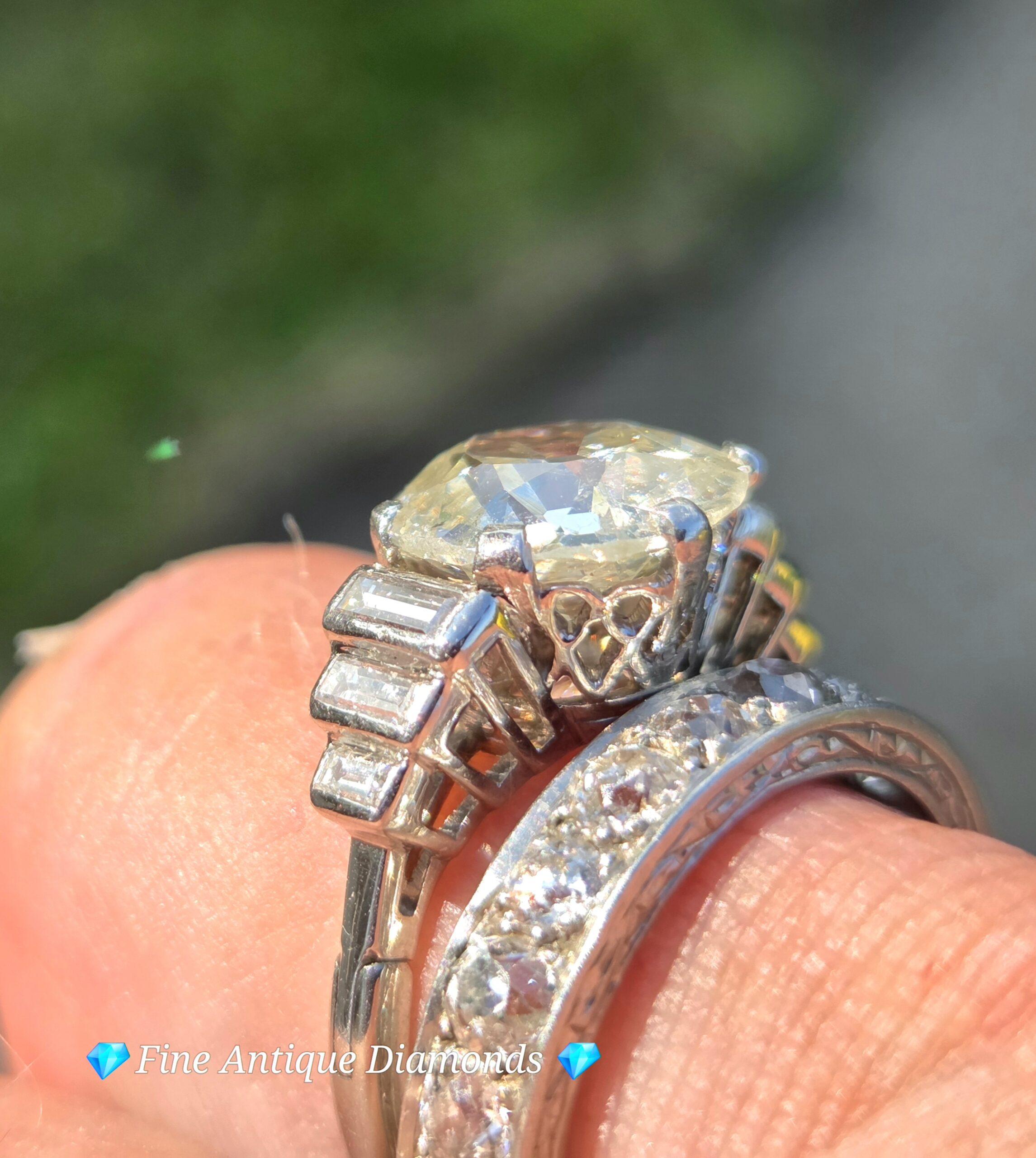 RESERVED. A Show stopper! Old cut Diamond solitaire! - Image 7