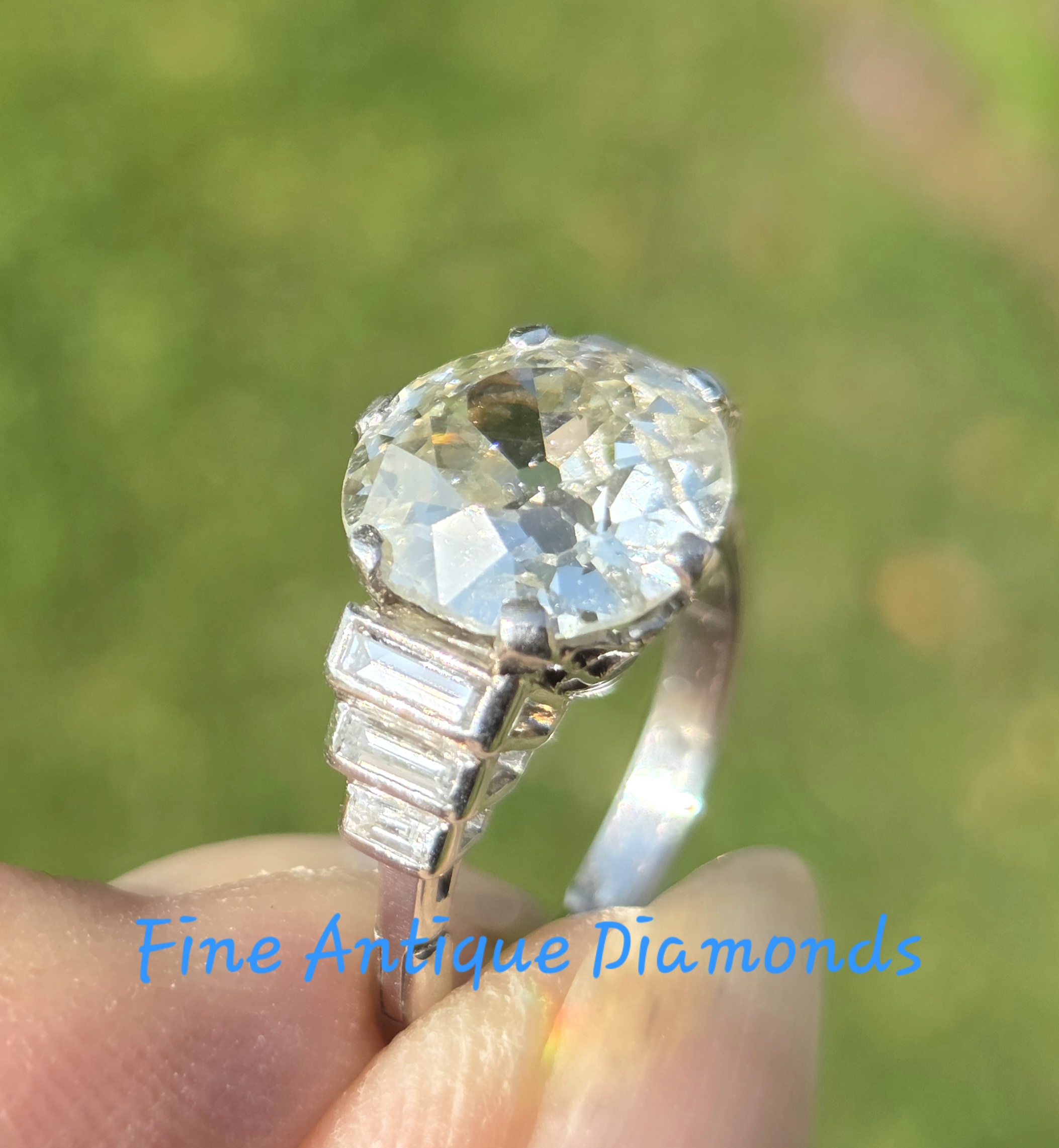 RESERVED. A Show stopper! Old cut Diamond solitaire! - Image 10