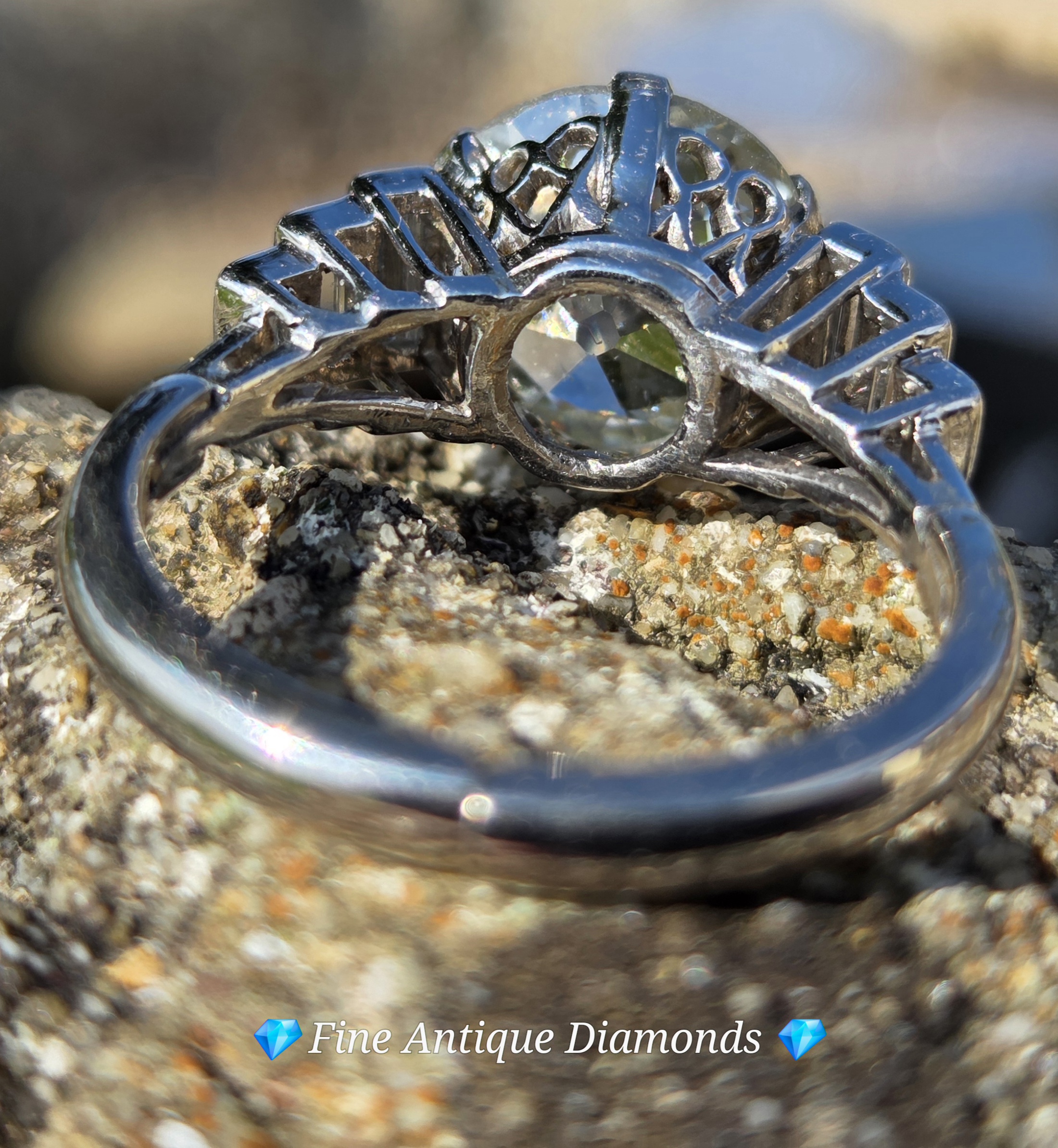RESERVED. A Show stopper! Old cut Diamond solitaire! - Image 3