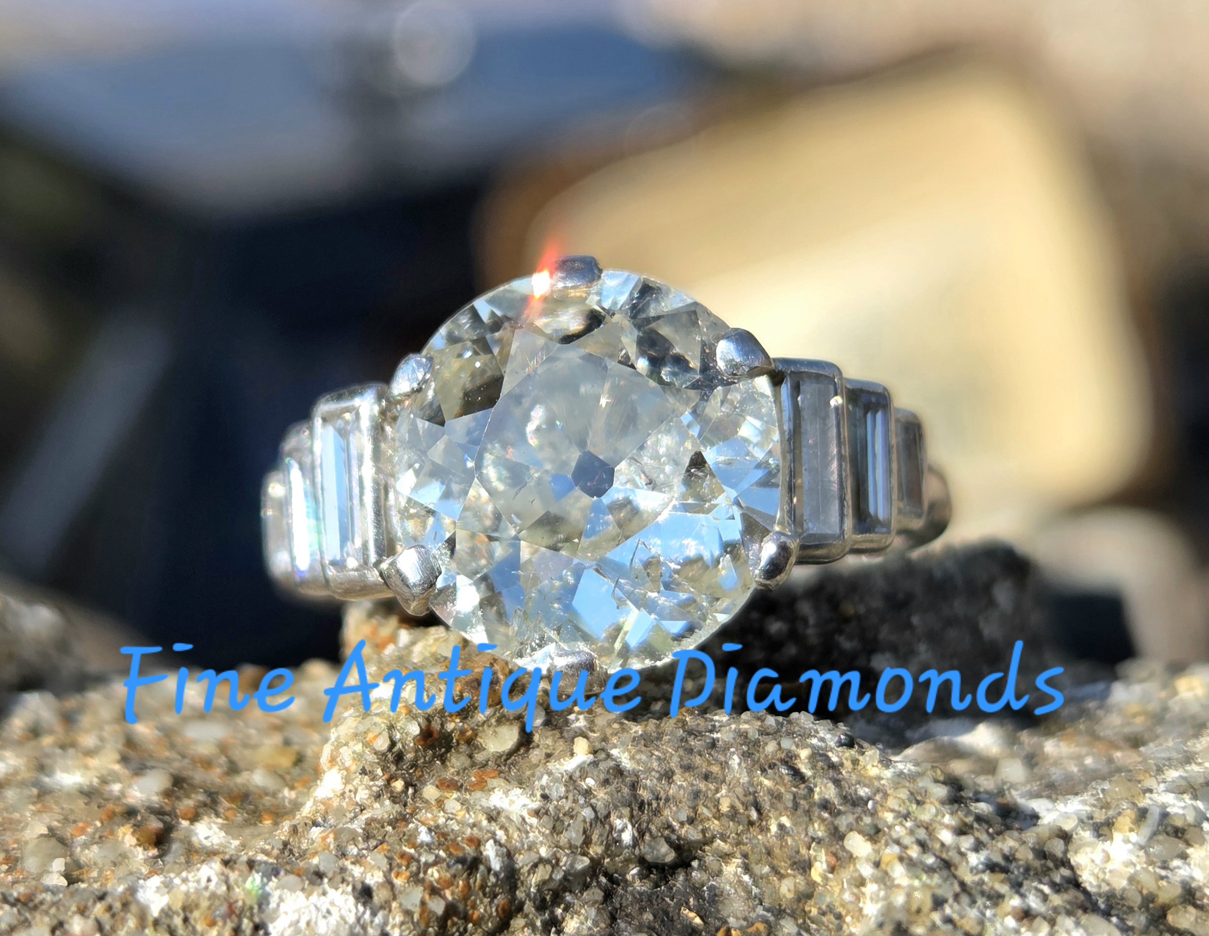 RESERVED. A Show stopper! Old cut Diamond solitaire! - Image 4